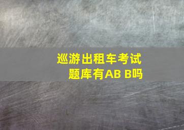 巡游出租车考试题库有AB B吗